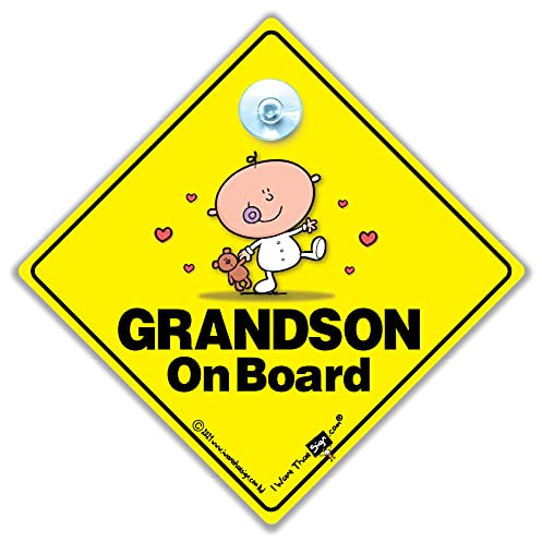 Grandson On Board - Enkel an Bord Autoaufkleber, Baby an Bord Aufkleber für Großeltern