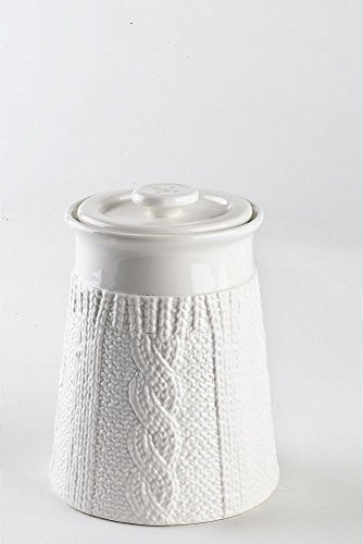 Kaffeedose/Vorratsdose aus Porzellan/Keramik, weiß, 900 ml. Volumen, in schicker Strickoptik, aus der Kollektion Pullover von TOGNANA