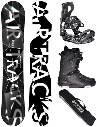 Airtracks Snowboard Komplett Set - REFRACTIONS Game Wide + Snowboardbindung Master + Snowboardboots + Sb Bag / 155 159 161 165 171 cm