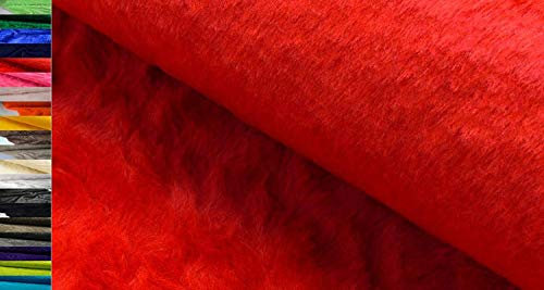 StoffBook BÄRCHENFELL TEDDYFELL FELL STOFF FELLIMITAT STOFFE METERWARE, D223 (Rot)