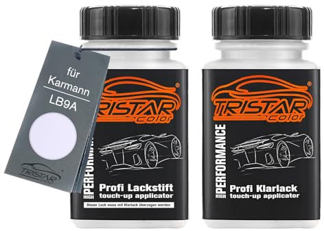 TRISTARcolor Autolack Lackstift Set für Karmann LB9A Candyweiss/Candy White Basislack Klarlack je 50ml