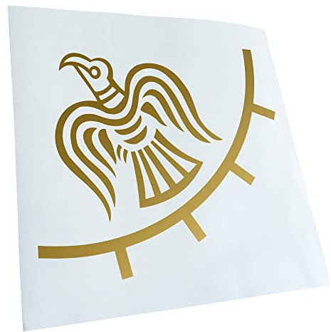Kiwistar - Autoaufkleber - Gold - 11,5x10cm Odin Raven Banner - Viking - Heckscheibe Auto Aufkleber wetterfest für Kfz LKW Mofa Truck - Sticker außen selbstklebend Tuning Zubehör für Fenster Fahrzeug