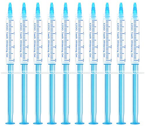 EZGO 10 Pack Teeth Whitening Gel Refills 22% Bleaching Gel, No Sensitive Teeth Whitener, Great for Sensitive Tooth Whitening, Carbamide Peroxide Teeth Whitening Gel, Mint Flavor (10X 3ML)