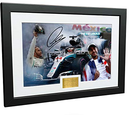 Kitbags & Lockers 5 Times World Champion Celebration Edition – A4 30,5 x 20,3 cm signiert Lewis Hamilton – Mercedes-AMG Petronas – Fotorahmen mit Autogramm Motorsport Formel 1 F1 Geschenk