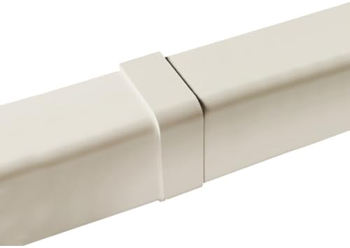 3S SuperSamaStore Deckel-Verbinder für Kabelkanal 60×45 mm – Abdeck-Kupplung für Klimaanlagen-Leitungen / Mono Split, Starres Uv-Stabilisiertes Pvc, Weiß Ral 9001 – 5er Pack