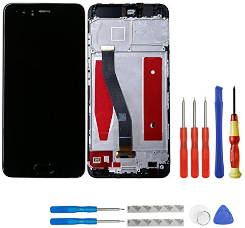 SWARK LCD Display Kompatibel mit Huawei P10 VTR-L29, VTR-AL00, VTR-TL00, VTR-L09 (Schwarz with Rahmen) LCD Display Touchscreen + Tools