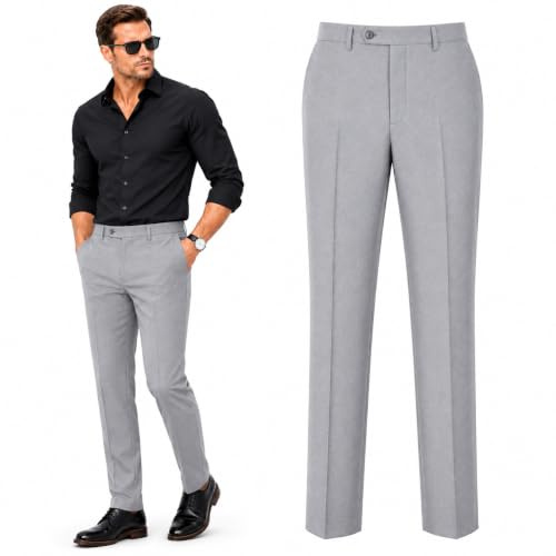 Style Spot Mens Ever Press Trouser Formal Pants Premium Material Regular Fit Ideal for Casual Wear, Size: Waist 32 inches, Inseam 29 inches