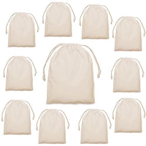 25 x 30 sacs en tissu en coton Ensemble de 10 pièces - cordon pain sacs à fruits et légumes - rangement - filets à provisions filet à légumes DIY durable dans la nature