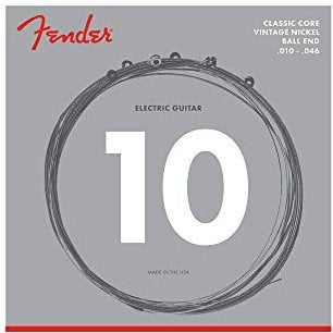 Fender Classic Core Electric Guitar Strings, 155R, Vintage Nickel, Ball Ends (.010-.046)