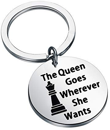 Porte-clés « The Queen Goes Wherever She Wants », 3.0, Acier inoxydable