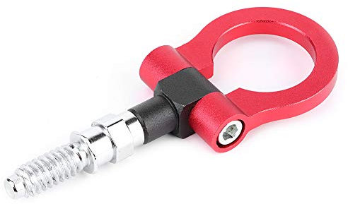 Gancio di traino per auto Kuuleyn, anello di traino per gancio di traino anteriore in lega di alluminio per rimorchio universale per auto adatto per serie E.(rosso)