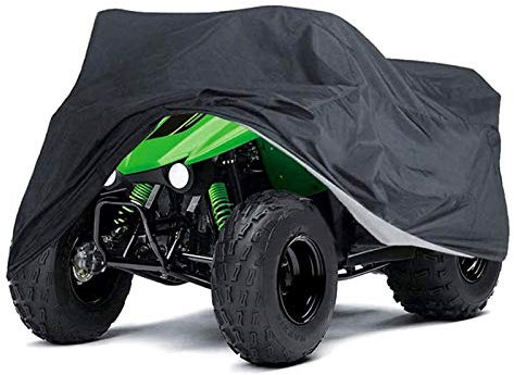Housse/Bâche Protection pour Moto Quad ATV 190T Extérieure Etanche Anti Couverture pour Moto ATV,Noir,L