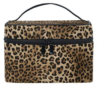 HaJie Trousse de toilette de voyage grande capacité Motif léopard vintage