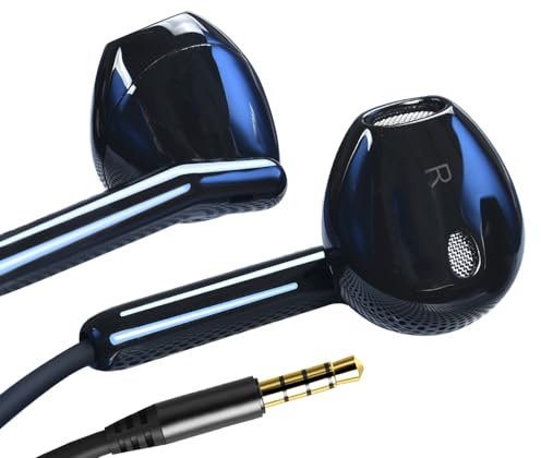 3.5MM Wired Gaming Earbuds with Microphone,Headphones with Detachable Mic Stereo Bass Gaming Headphones with Noise Isolating E-Sport Earphones 3.5mm Jack for Cell Phones Laptop Tablet Xbox One PS4