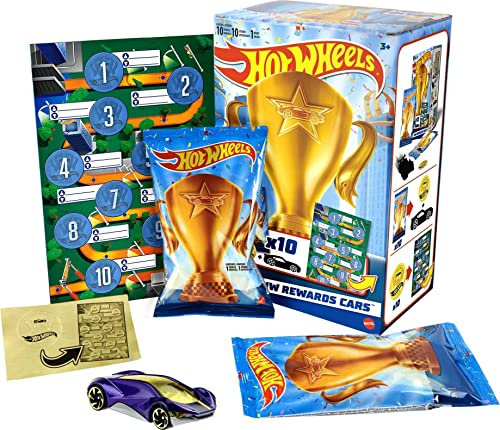 Hot Wheels HGJ94-10er Pack Fahrzeuge, Rewards-Cars, einzeln verpackt mit Gold-Sticker, Die-Cast Auto im Maßstab 1:64, zufällige Auswahl, Spielzeug Autos, Geschenk für Kinder ab 3 Jahren