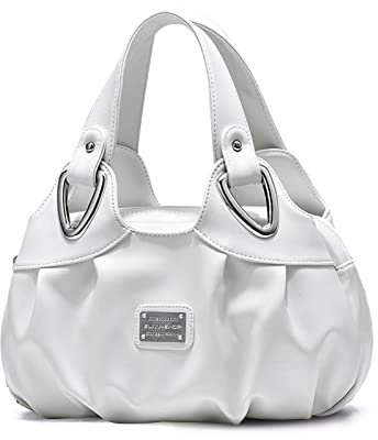 NICOLE & DORIS Damen Schultertaschen Elegant Handtaschen Damen Taschen Frauen Umhängetasche Shopper Taschen PU Leder Weiche Tote Bag für Büro Einkauf Reise Weiß
