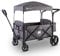 elvent® Allrounder City Bollerwagen - faltbar mit Dach | Sitzpolster, Hecktasche, Feststellbremse, 5-Punkt-Gurt I 2 Kinder (Grau)