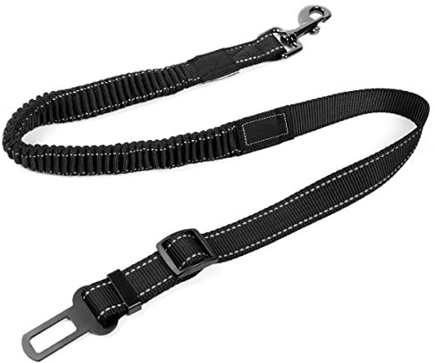 Hwanjia Hunde Sicherheitsgurt Einstellbar Hundegurt fürs Auto Sicherheitsgeschirr Hunde mit Elastischer Ruckdämpfung und 360 Grad Starke Karabiner Sicherheit Hunde Zubehör für Hunderassen und Katzen