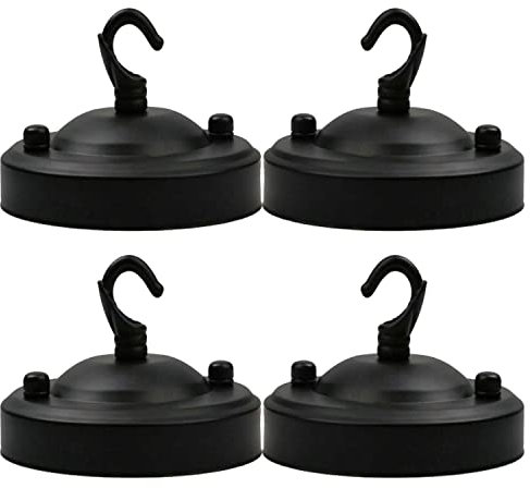 4 Pcs Black Ceiling Rose with Hook Plate 108mm Metal Pendant Light Fitting Antique Single Outlet Front Fixing with Accessories for Chandelier Pendant Lights Wall Lamps Hanging Lights Planters