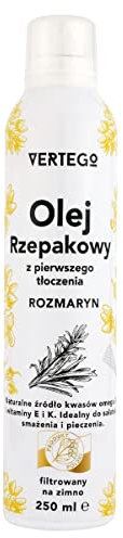 VERTEGO Nativ Rapsöl Spray - Non Stick Oil Sprayer - Ölspray zum kochen - Backtrennspray für Kuchenform - Backspray Trennspray zum backen - Grill - Vegan und Keto freundlich - 1 x 250 ml - Rosmarin