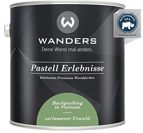 Wanders Pastell Erlebnisse 2,5L - Verlassener Urwald/Mittleres Laubgrün - Edelmatte Wandfarbe! Küchenmöbellack und Möbelfarbe. Kreidefarbe für Holz & mehr. Hohe Deckkraft, schnell trocknend