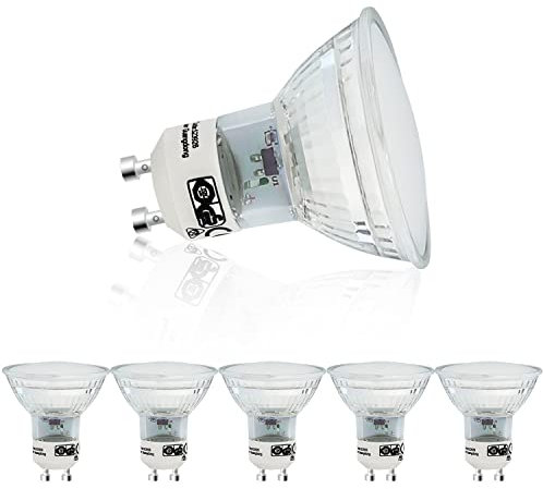 Homefire LED Lampen GU10 Leuchtmittel - 5er Pack 3W Warmweiss Glühbirne Einbaustrahler Ersetzt 50W Halogenlampen 3000K Bulb 120° Abstrahlwinkel Küchenlampe energiesparlampe Wandspot