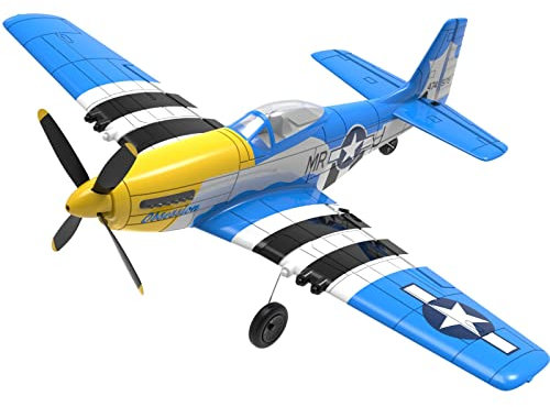 HTLNUZD Remote Control Aircraft Plane 4CH P51, One Key Aerobatic 761-5 to Fly with Xpilot Stabilization System Wingspan Remote Control Warbird Radio Controlled Plane (Without Battery)