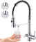 Rubinetto da cucina con rubinetto per acqua potabile filtrata, rubinetto miscelatore a 3 vie in ottone massiccio ad alto arco, doccetta e purificatore d'acqua, rubinetto lavello a due maniglie(cromo)