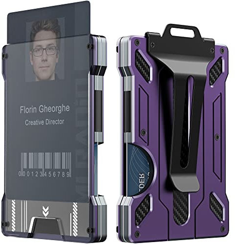 QTIYE Portafoglio Uomo, Porta Carte Credito Uomo Sottile in Metallo di Alluminio, Blocco RFID, Contiene Fino a 15 Carte con Fermasoldi. Porta Carte di Credito Portafoglio Slim Portafogli Uomo.