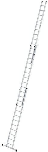 PROREGAL Sprossen-Schiebeleiter 3-teilig mit Standard-Traverse 3x12 Sprossen | Leiter, Teleskopleiter, Trittleiter, Bockleiter, Sprossen-Doppelleiter