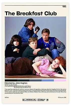 The Breakfast Poster, Club-Poster, klassische Retro-Filmposter, coole Wanddekoration, Kunstdruck, Leinwand, Poster für Zimmer, ästhetische Dekoration, Geschenke, ungerahmt: 30 x 45 cm
