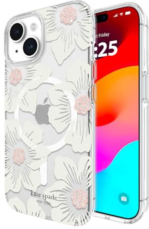 Kate Spade New York iPhone 15 Case Compatible with MagSafe - Hollyhock Cream