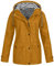 HOOUDO Damen Windbreaker wasserdichte und Winddichte Kapuze, dünn/Plüsch und verdickt modische und atmungsaktive Wandertour Herbst- und Winterwärme große Tasche lose Oversized Jacke