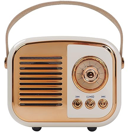 Aresrora Retro Bluetooth Speaker, Vintage Wireless Speaker,Portable Mini Radio Old Fashion Style for Room Decor Kitchen Desk Bedroom Office,Supports TWS Pairing for iPhone,Android Devices (Beige)