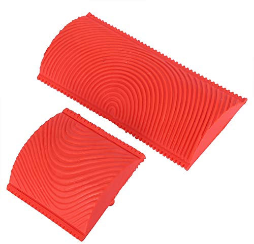 2PCS Outil De Grain De Bois Boisette, Caoutchouc Rouleau Peinture Imitation Bois Grain de Bois pour Mur, Meuble, Porte, Cadre de Fenêtre
