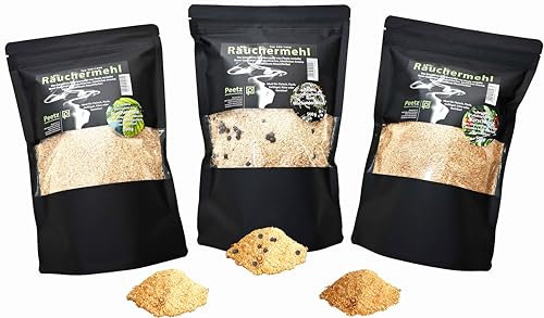 Peetz Set di farine affumicate di faggio con bacche di ginepro, ciliegia, 500 g