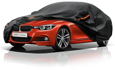Kayme Autoplane Wasserdicht Atmungsaktiv für BMW 3er (2011-2025), 7 Schichten Vollgarage Autoabdeckung für Regen Sonne Staub Schutz Verkratzt, Autoabdeckung mit Reflektierenden Streifen.