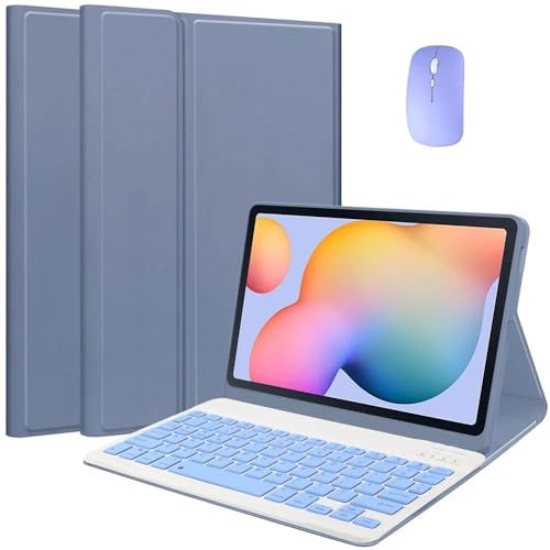 EHLCYS Funda con Teclado para Xiaomi Redmi Pad SE 11 Pulgadas 2023 Tableta, Teclado Bluetooth Inalámbrico Desmontable Magnético, Contraportada De TPU Ultrafina Y Liviana con Ratón,Púrpura