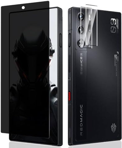 Teenrpov [1+2 Stück Schutzfolie für Red Magic 9 Pro Panzer Schutz Glas Sichtschut und Kameraschutz Schutzglas, Privacy Anti-Spy Screen Protector Displayschutzfolie für Red Magic 9 Pro