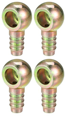 Hihaha Banjo-Bolzen Schlauchstutzenadapter/Innenbremskraftstoffleitung Adapter für Auto Motorrad/Robustes Metall 16mm ID 16mm OD / 4 Stück Bronze Farbe
