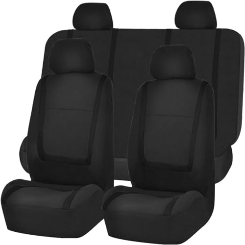 NgAnoh Auto Sitzbezüge Komplettset für JEE-p Compass 2007-2018，Set Mit 9 Stoff-Autositzschonern Waschbar Atmungsaktiv AutositzzubehöR,B/Black