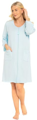 Ladies Supersoft Waffle Jersey Zip Front Dressing Gown (MINT L)