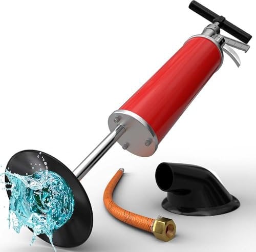 XXL Rohrreinigungsspumpe [8 Bar] - Abflusspumpe für eine effektive Rohrreinigung - Idealer Pressluft Rohrreiniger für Industrie, Küche, Bad & WC!