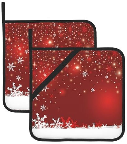 Presine natalizie per barbecue, presine resistenti al calore, cuscinetti caldi, cottura al forno (confezione da 2)