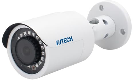 AVTECH 634979 Telecamera IP Bullet IR H.265 da 8MP IP67 Rilevamento Basato su AI, DGM8108SVAT Bianco