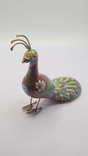 China Cloisonné Deko Figur Vogel, Pfau Dose Handarbeit 11,5 * 6 * 11cm AA-31-1
