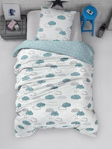 nordqueen Baby&Kinderbettwäsche 100% Baumwolle Bettbezug aus Atmungsaktive, Weiche und Angenehme Schlafkomfort-ÖkoTex Zertifiziert (Mars 1, 4-TLG. 2 X 135X200 cm + 2 X 80X80 cm)