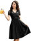 Dirndl Damen Trachtenkleid Inkl. Dirndlbluse und DirndlschüRze 3 Teilig füR Bayerisches Oktoberfest Halloween Karneval (Schwarz, 44)