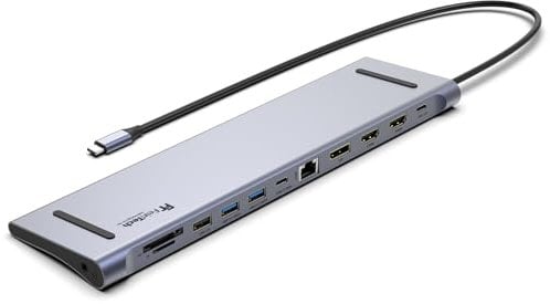 FeinTech CX300 USB-C Docking Station, 2X HDMI, 1x DisplayPort, 12in1 Hub, USB 3.0, 100W PD, Triple Display 4K 60Hz