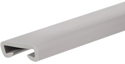 QUEST Corrimano in PVC, 40 x 8 cm, in plastica, per ringhiera delle scale, in gomma, colore: argento